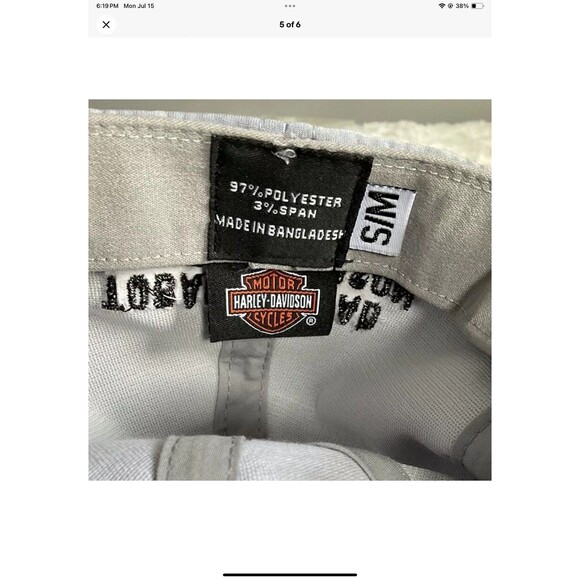 Harley Davidson Tobacco Road Raleigh NC Baseball Cap Hat Gray Logo Small/Medium - Picture 5 of 6
